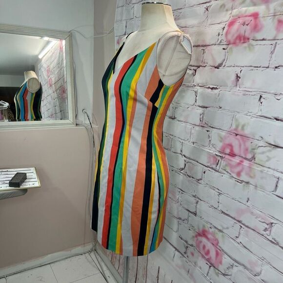 Black Halo Amorie sheath dress in colorful prismatic print size 8 - Picture 4 of 11